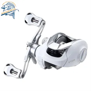 2024 new design small white micro-lunar water droplet wheel 7.2:1 speed ratio saltwater baitcasting spider jigging trolling reel