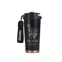 Nouvelle tasse thermos isotherme en acier inoxydable Suzuki Orchid avec double tube de consommation, design élégant, portable, cadeau tendance