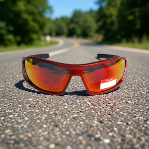 Polarized UV Protection Fashion <b>Sunglasses</b> with Flexible Red S Black Blue PC Frame Mirror Lenses for Unisex - Product Image 3