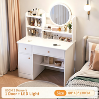 Table de toilette minimaliste moderne, bureau de maquillage pour chambre à coucher, armoire de rangement tout-en-un, table de toilette multifonctionnelle pour petit appartement
