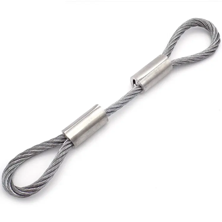 Cuerda de alambre de acero galvanizado, calidad Superior, 4mm, con extremos de bucle