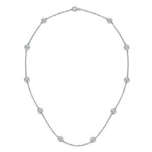 Blue <b>Moon</b> Silver Plated Moissanite Seven Stone Cute Prong Setting Pendant Necklace Women Cut Graduated Sparkling Fine Jewelry - Product Image 4