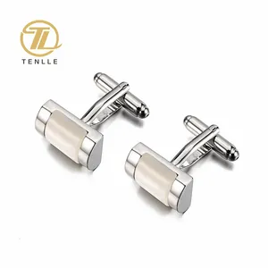 High quality custom metal cuff links French silver shells for men and women's suits shirt cuff links