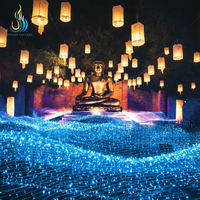 Riesige Festival-Laterne mit sitzendem Buddha – Bestseller: Energiesparende LED-Beleuchtungsdekoration aus Eisen für Tempel, Parks und Veranstaltungen