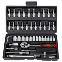 Set Soket Ratchet 46/53 pcs dengan Mata Obeng, Peralatan Otomotif untuk Perbaikan Mobil, Motor & Rumah