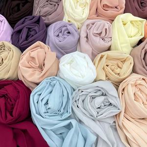 2025 सभी सीजन मोती चिफऑन हीब का घूंघट कस्टम ब्रांड प्रीमियम बुलबुला हिशबाब महिलाओं के लिए ठोस मुस्लिम लुभावनी स्कार्फ ठोस मुस्लिम लुभावनी स्कार्फ - Product Image 5