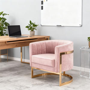 Hiện đại màu xám vải ghế bành vàng kim loại chân ghế nghiên cứu cho phòng khách văn phòng - Product Image 5