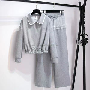 Tuta sportiva da <span class=keywords><strong>donna</strong></span> in autunno e in inverno, Set completo di felpa Casual in due pezzi di fascia alta e stile Western - Product Image 4