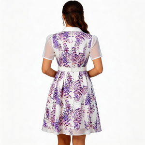 Vestidos Elegantes de Chifón con Tejido Chic, <span class=keywords><strong>Vestido</strong></span> <span class=keywords><strong>Corto</strong></span> Informal de Verano para Mujer, para el Día a Día, Vacaciones, Fiestas, Fin de Semana - Product Image 2