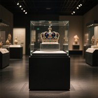 Robuster, verstellbarer, moderner freistehender Metall-Museumsständer für Skulpturen und Artefakte – Ausstellungsqualität für die Konservierung