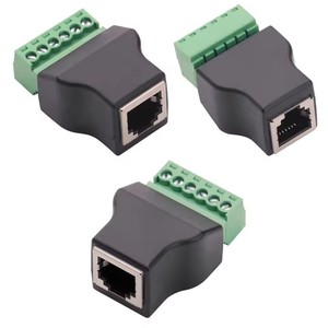 Connecteur RJ12 femelle <span class=keywords><strong>vers</strong></span> bornier à vis 6 broches, adaptateur Ethernet RJ12 6P6C pour câble téléphonique audio - Product Image 1