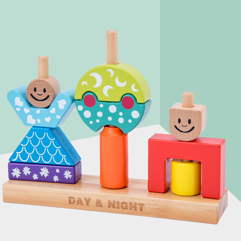 Day and night creative interlocking blocks