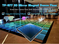 Piste de Danse LED Lumineuse pour Événement, Sol de Danse LED Magnétique 3D Miroir Infini Scène pour Mariage