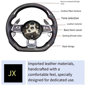 Volante in fibra di carbonio per <span class=keywords><strong>Volkswagen</strong></span> VW Golf 7 7.5 MK7 ID5 ID6 ID7 GTI GTR Passat Jetta in pelle - Product Image 4