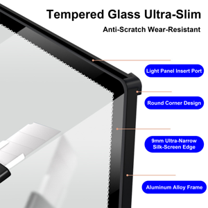 Marco <span class=keywords><strong>de</strong></span> póster LED <span class=keywords><strong>de</strong></span> alto brillo a todo color con forma rectangular redondeada para restaurante, cine, cafetería, caja <span class=keywords><strong>de</strong></span> luz publicitaria <span class=keywords><strong>de</strong></span> aluminio - Product Image 3