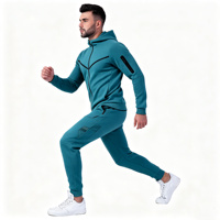 Ensemble de survêtement pour homme, veste en polaire épaisse à manches longues pour l'hiver, pantalon de survêtement respirant, sweat à capuche avec cordon de serrage à la taille, survêtements de haute qualité