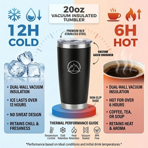 Vaso de Café Personalizado de 20 oz, Vaso Térmico de Acero Inoxidable con Aislamiento al Vacío, Vaso para Bebidas de 20 oz con Tapa y Pajita para Grabado Láser - Product Image 3