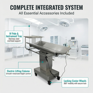 Dierenkliniek operatietafel van professioneel roestvrij staal met elektrische lift en afvoer, verstelbaar ziekenhuismodel - Product Image 3