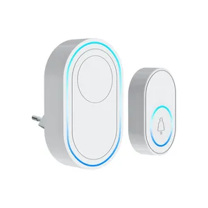 Tuya WIFI Smart Wireless Doorbell Welcome Support Home Security Burglar Alarm System LED light 58 Rings Motion PIR Door Alarm