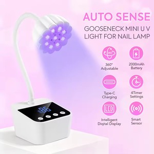 Lámpara de Uñas LED UV Inalámbrica Recargable con Sensor Inteligente 360 °   Lámpara de Uñas de Secado Rápido con <span class=keywords><strong>Cuello</strong></span> de <span class=keywords><strong>Cisne</strong></span> Ajustable y 4 Ajustes de Temporizador - Product Image 3