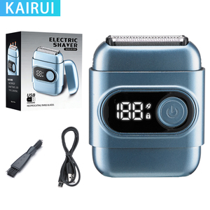Mini Afeitadora Recíproca para Hombre, 3 Cuchillas, Pantalla LED, Batería de Larga Duración, Portátil, de Viaje, IPX7, Lavable en Seco y Húmedo, Pantalla LED - Product Image 1