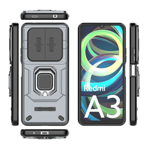Chống sốc nhựa cứng PC Ống kính bảo vệ điện thoại di động bìa với chân đế chủ cho Redmi <span class=keywords><strong>A3</strong></span> 4G - Product Image 4