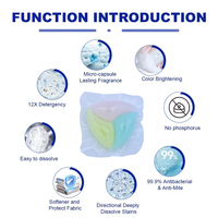 Capsules de lessive concentrées écologiques jetables pour vêtements, sans résidus, rinçage facile, logo personnalisé, vente en gros