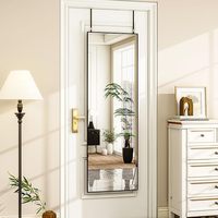 Miroir de porte rectangulaire pleine longueur cadre en aluminium miroirs complets miroir d'habillage mural incliné pour salon chambre à coucher