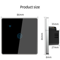 86 type Eu/UK Standard 1/2/3/4 Gang Wifi Tuya google sans fil APP tactile panneau de verre or/ruban métal frontière mur interrupteur intelligent