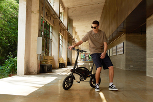 <span class=keywords><strong>Vélo</strong></span> <span class=keywords><strong>électrique</strong></span> <span class=keywords><strong>pliable</strong></span> <span class=keywords><strong>DYU</strong></span> Mini à 2 roues avec cadre en aluminium, batterie intégrée 36V au lithium, pneus larges, moteur sans balais 250W - Product Image 4