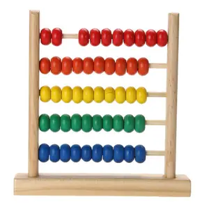 शैक्षिक मोंटेसरी खिलौना मिनी लकड़ी अबैकस बच्चों जल्दी गणित सीखने खिलौना संख्या गिनती गणना मोती अबैकस