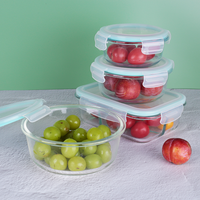 Conteneur en verre borosilicate de haute qualité pour la préparation des repas et le rangement en cuisine, sans BPA, compatible micro-ondes, empilable, avec couvercle à clapet, idéal pour la rentrée scolaire