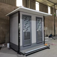 Baño Prefabricado Modular en Contenedor de Acero, con Accesorios Sanitarios Completos, Forma Cuadrada, para Uso Público en Exteriores