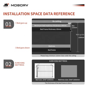 MOBORV Kit de Conversión para Furgoneta Camper a Medida 12V 24V, Parte de Autocaravana, Cama Elevable de Aluminio - Product Image 4
