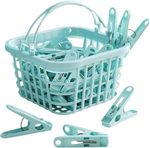 30pcs Eco-Friendly Heavy Duty Plastic Clothes <b>Clips</b> with Basket for Laundry and Living Room Use - Product Image 4
