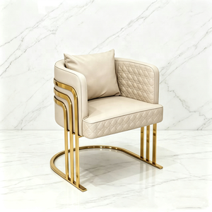 <b>Nail</b> Chair Gold Stainless Steel Frame Salon Customer Chair for Salon Manicure Chair - Product Image 5