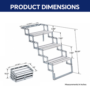 Escaleras Manuales para Autocaravanas HOMFUL de 3 Peldaños, Peldaños de Aluminio, Estructura de Acero, Cierre Seguro, Capacidad de Carga de 150 kg, Escalones de Entrada para Autocaravanas, Remolques de Viaje - Product Image 5