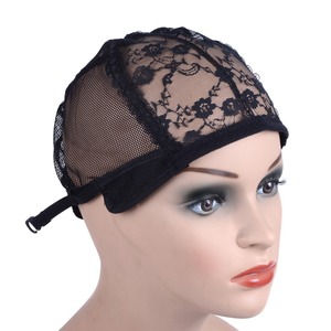 Đen Crochet Dây Đeo Bện Thoáng Khí Thụy Sĩ Ren Net Wig Làm Cap Điều Chỉnh Đàn Hồi Lưới Dome Da Đầu Tóc Giả Cap - Product Image 2