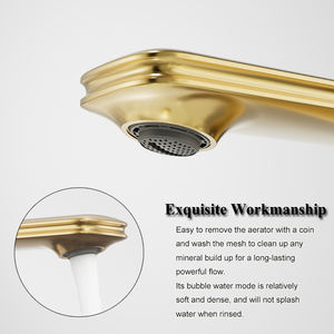 Rubinetto di Lusso in Ottone Spazzolato Oro per Lavabo <span class=keywords><strong>Bagno</strong></span> <span class=keywords><strong>Miscelatore</strong></span> Monocomando - Product Image 2