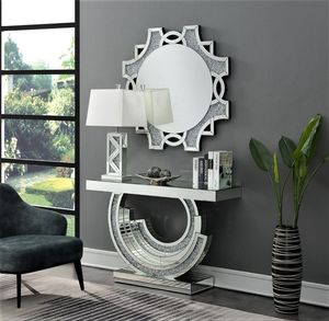 Espejo decorativo دي باريد جديد وصول تألق طاولات متعددة التحكم مع مرآة حائط مجموعة muebles espejados مرآة كريستال