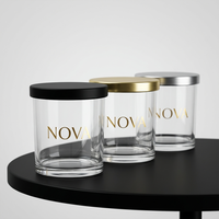 Vases à bougies de luxe personnalisés, pots en verre uniques, pots à bougies vides de 8 oz et 10 oz avec couvercles et boîtes personnalisées, pots à bougies en verre