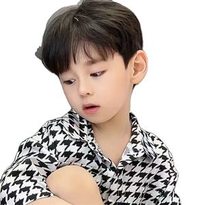 Peluca Bob para niños, conjunto <span class=keywords><strong>de</strong></span> cabeza completa <span class=keywords><strong>de</strong></span> moda negra recta corta, fibra sintética química sintética con flequillo <span class=keywords><strong>de</strong></span> aire, peluca para niños - Product Image 2