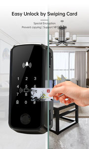 Nouvelle Arrivée Serrure de Porte en Verre Électronique à Code, NFC et Empreinte Digitale avec Verrouillage Intelligent Sans Perçage, Options de Stockage de Données Cloud via Réseau WiFi - Product Image 4