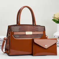 Sac à main chic pour femme, grande capacité, imprimé crocodile, avec fermeture éclair et ensemble de sacs fourre-tout élégant 2 en 1