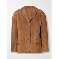 Veste décontractée en daim marron pour femme Coupe ample Manches longues Vêtement d'extérieur quotidien