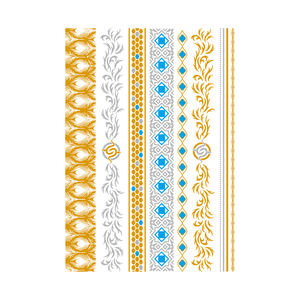 <span class=keywords><strong>Tatuajes</strong></span> Temporales Metálicos Dorados a Prueba de Agua para Mujeres, Niñas y Adultas, Arte Corporal y Facial, Papel Ecológico, Sexy y Moderno - Product Image 3