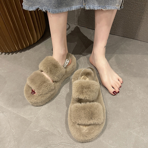 Phụ nữ sang trọng trong nhà/ngoài trời dép với không trơn trượt duy nhất, ấm cúng Fleece nhà Dép đối với phụ nữ với bộ nhớ bọt đế - Product Image 6