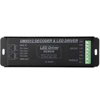 Décodeur DMX RGBW 4 canaux DMX 512 LED pilote pour bandes led DE8036 RJ45 DMX pilote CV 12V 24V OEM disponible