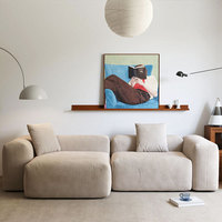 Ensemble de canapés modulaires Youhan de style nordique minimaliste italien, compressé sous vide, en tissu de velours côtelé, avec housse amovible et lavable, pour salons