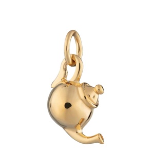 Colgante de Acero Inoxidable Color Oro 18K Estilo Europeo Americano, con Diseño de Tetera, Zirconia y Baño al Vacío, Estilo Casual y Moderno, Biscuit Love Furnace - Product Image 1